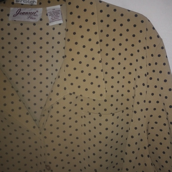 Joanna Goldenrod Black Polkadot Top 3X Plus - Picture 4 of 5